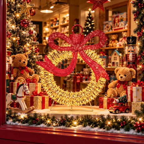 Ad Trend Luminous Gold Christmas Bauble in Plastic and Iron with 500 LED Lights IP44 58x22xH73 cm – Outdoor Christmas Decoration