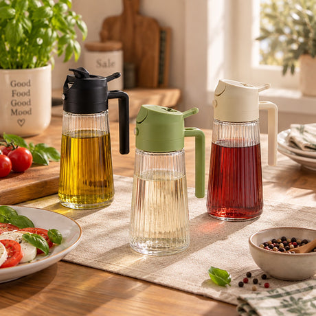 Ad Trend Glass and Plastic Oil Cruet 400 ml Ø7.5xH19 cm – 1 Assorted Pc