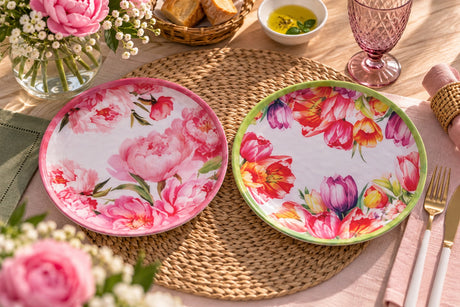 Ad Trend Piatto Piano Leafy in Melamina Ø28xH3 cm – 1 Pezzo Assortito