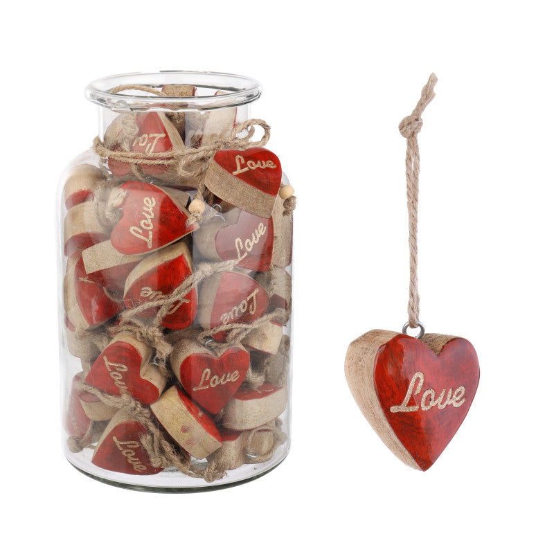 Bizzotto Lisbet Red Heart Hanging Christmas Tree Decoration 1 pc