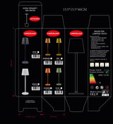 L'Arcolaio Rechargeable Touch LED Lamp H 38 Cm 10 x 10 Cm IP54 Round Pro Olive