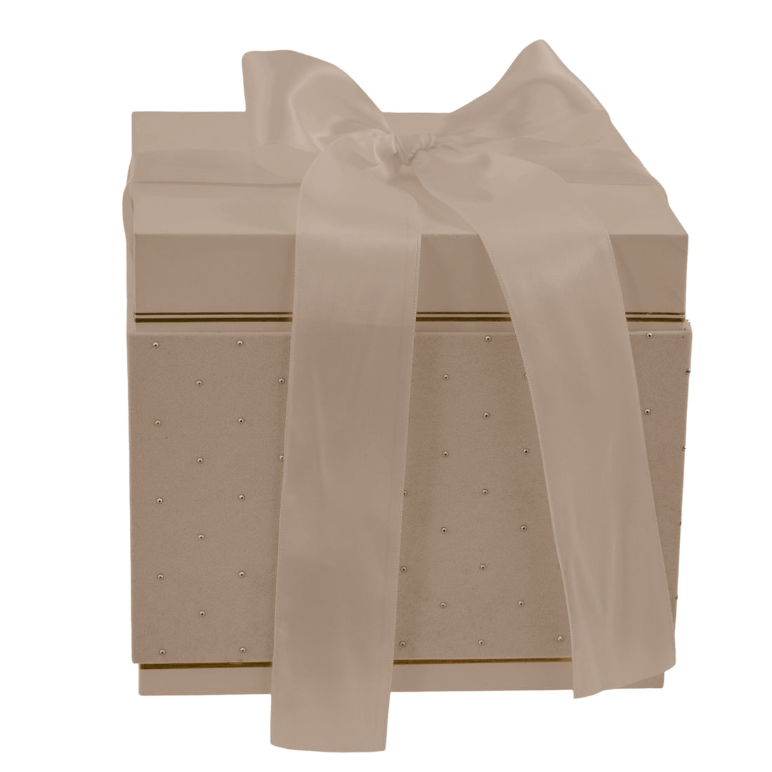 L'Arcolaio Large Square Christmas Box in Dove Grey Velvet