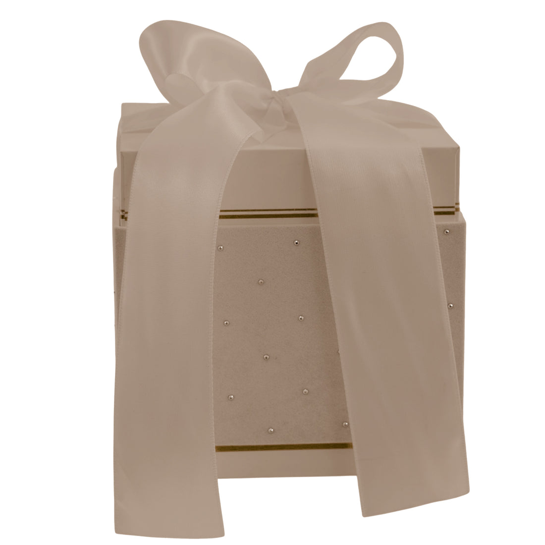 L'Arcolaio Small Square Dove Grey Velvet Christmas Box