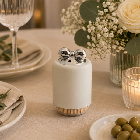 The Arcolaio Toothpick Holder Box with Silver Bow Elegant Table Accessory