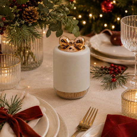 The Arcolaio Toothpick Holder Box with Gold Bow Elegant Table Accessory