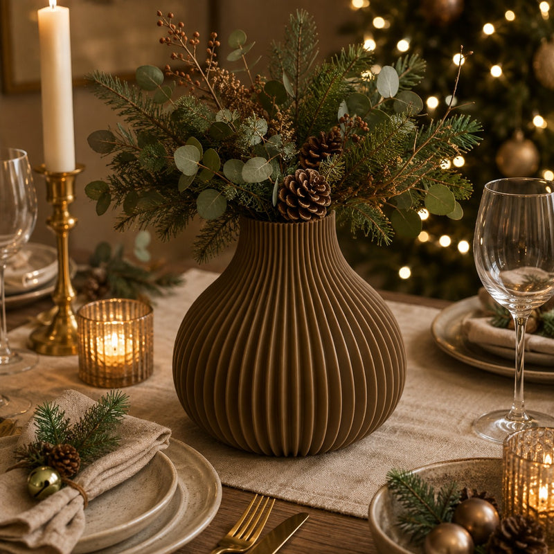 L'Arcolaio Malva Small Drop Vase 12.2x12.2x12 cm Decorative Vase for Plants and Flowers