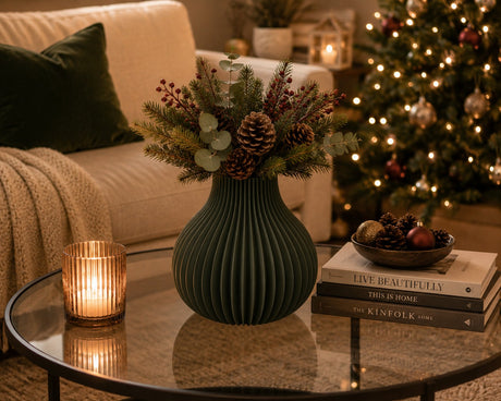 L'Arcolaio Verde Large Drop Vase 20.3x20.3x20 cm Decorative Vase for Plants and Flowers