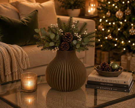 L'Arcolaio Malva Large Teardrop Vase 20.3x20.3x20 cm Decorative Vase for Plants and Flowers