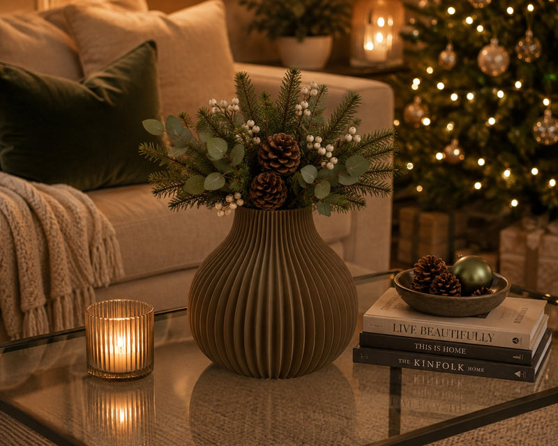 L'Arcolaio Malva Large Teardrop Vase 20.3x20.3x20 cm Decorative Vase for Plants and Flowers