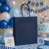 L'Arcolaio Blue Kraft Shopper Gift Bags 26x11x34 cm Box of 10 Pieces