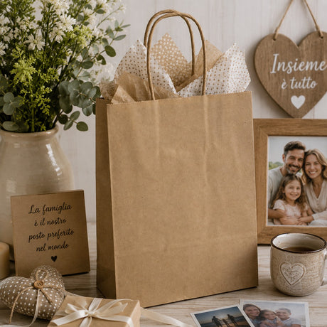 L'Arcolaio Kraft Avana Shopper Christmas Gifts 36X12X41 Cm Box of 10 Pcs