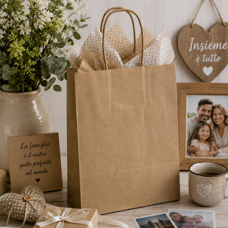 L'Arcolaio Kraft Avana Shopper Christmas Gifts 36X12X41 Cm Box of 10 Pcs