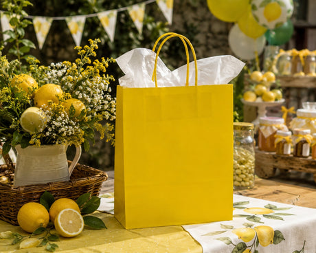 L'Arcolaio Yellow Kraft Shopper Christmas Gifts 36x12x41 Cm Pack of 10