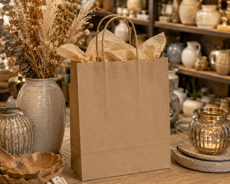 L'Arcolaio Kraft Havana Christmas Gift Shopper Bag 45X15X50 Cm Pack of 10