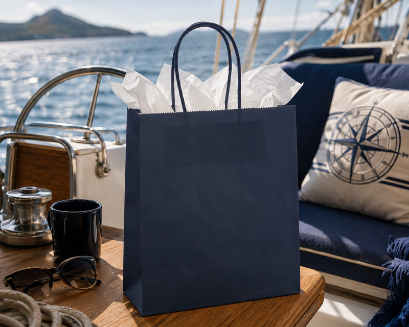 L'Arcolaio Blue Kraft Shopper Gift Bag 45X15X50 Cm Pack of 10 Units