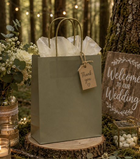 L'Arcolaio Shopper Kraft Verde Regali Natalizi 45X15X50 Cm Cf 10 Pz