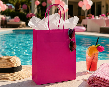 L'Arcolaio Shopper Kraft Fuxia Regali Natalizi 45X15X50 Cm Cf 10 Pz