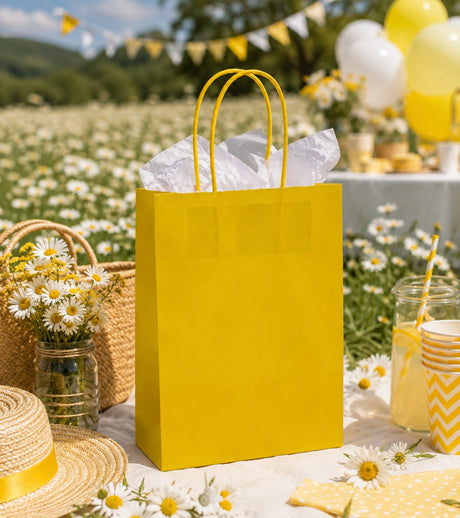 L'Arcolaio Shopper Kraft Giallo Regali Natalizi 45X15X50 Cm Cf 10 Pz
