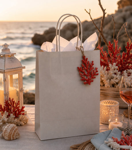L'Arcolaio Shopper Kraft Tortora Regali Natalizi 45X15X50 Cm Cf 10 Pz