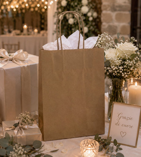 L'Arcolaio Kraft Shopper Avana Christmas Gifts 54X14X45 Cm Box of 10 Pieces