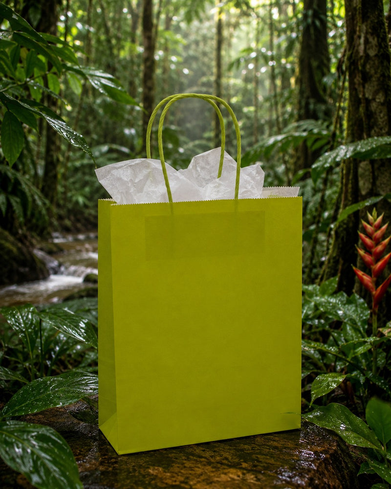L'Arcolaio Shopper Kraft Lime Gift Wrapping 54X14X45 Cm Pack 10 pcs