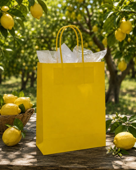 L'Arcolaio Yellow Kraft Shopper 54x14x45 cm - Christmas Gift 10 pieces