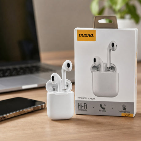 L'Arcolaio Auricolari Bluetooth Wireless TWS con Custodia di Ricarica, Touch Control, Microfono HD, Audio Hi-Fi, Bianco