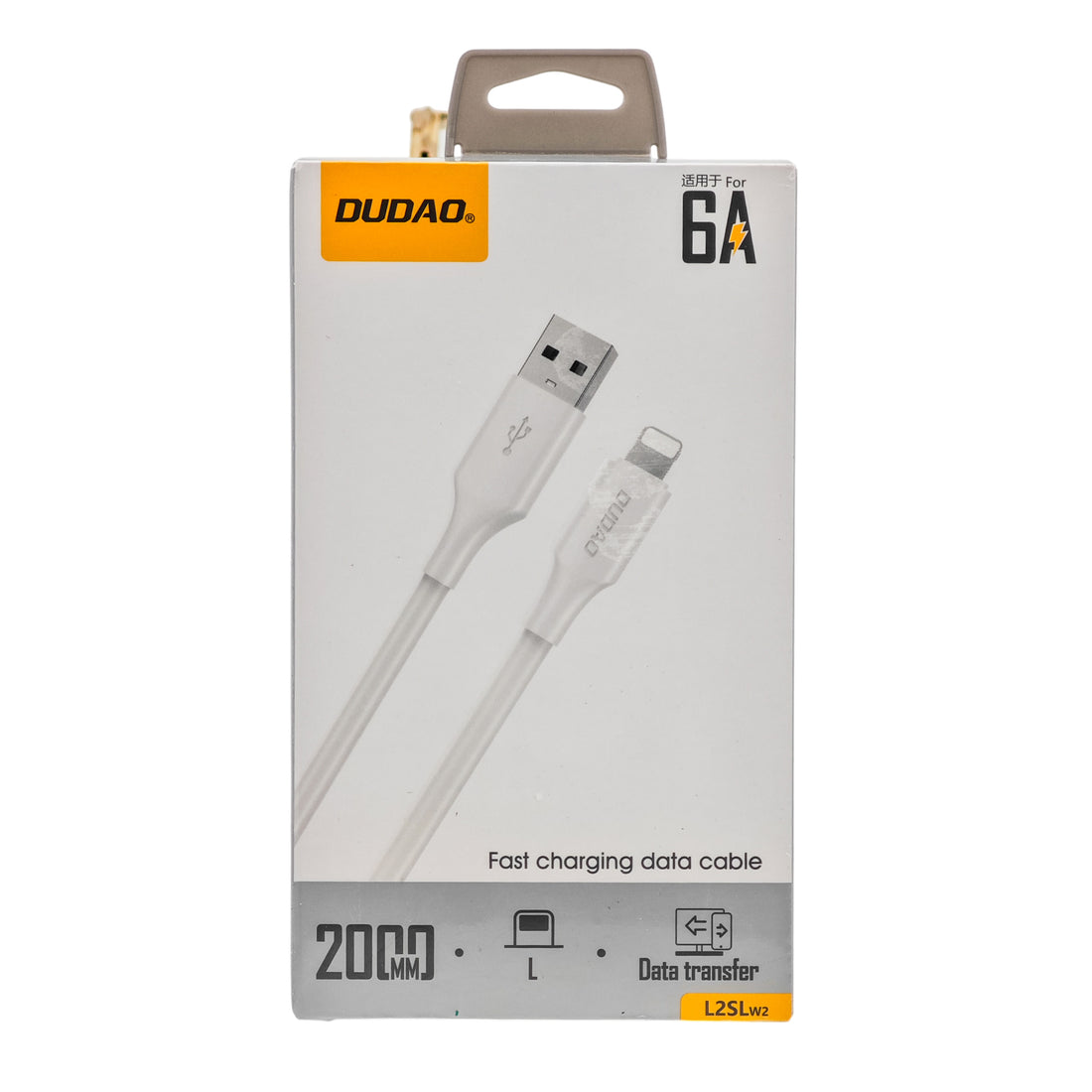 L'Arcolaio USB-A to Lightning Cable 2 Meters, 6A Fast Charging and Data Transfer, White