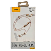 The Arcolaio Multi-Charging Cable 4-in-1 USB-C/Lightning 65W PD QC 1.5m Rose Gold
