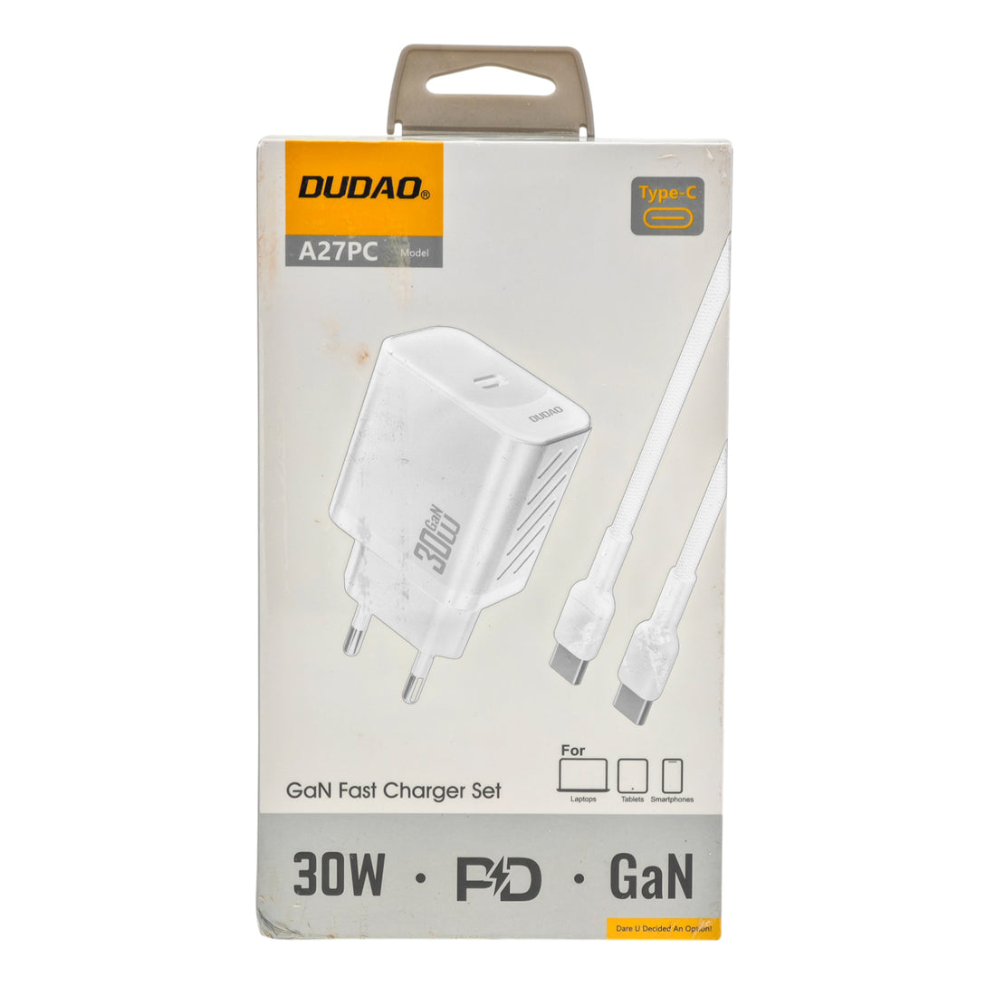 The Arcolaio 30W GaN USB-C Power Delivery Wall Charger with USB-C Cable White