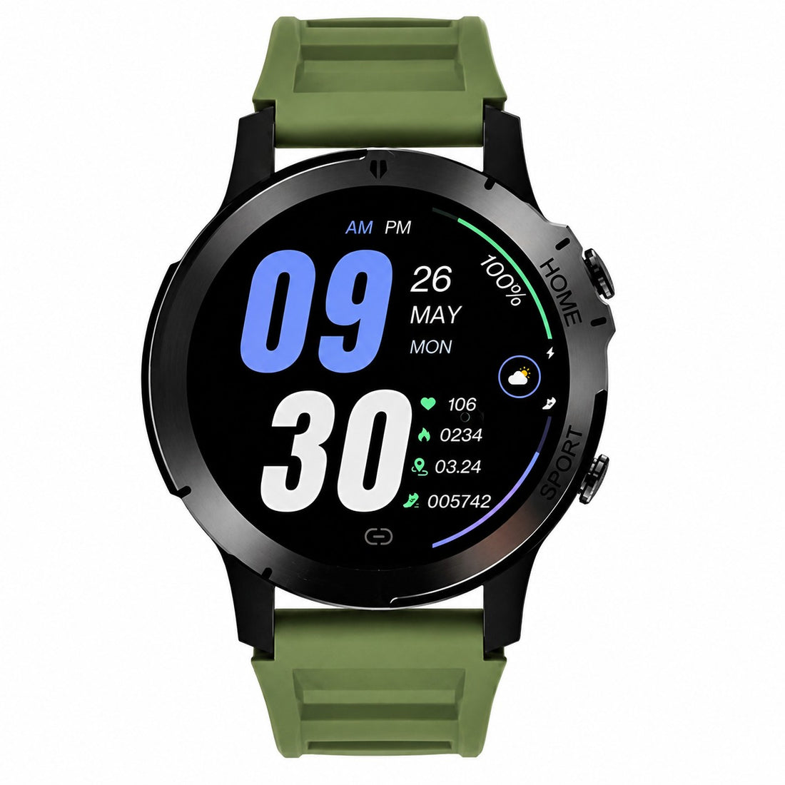 L'Arcolaio Smartwatch Bluetooth W21 with 1.46" Touch Display, IP67 Waterproof, Up to 30 Days Battery Life, Green Strap