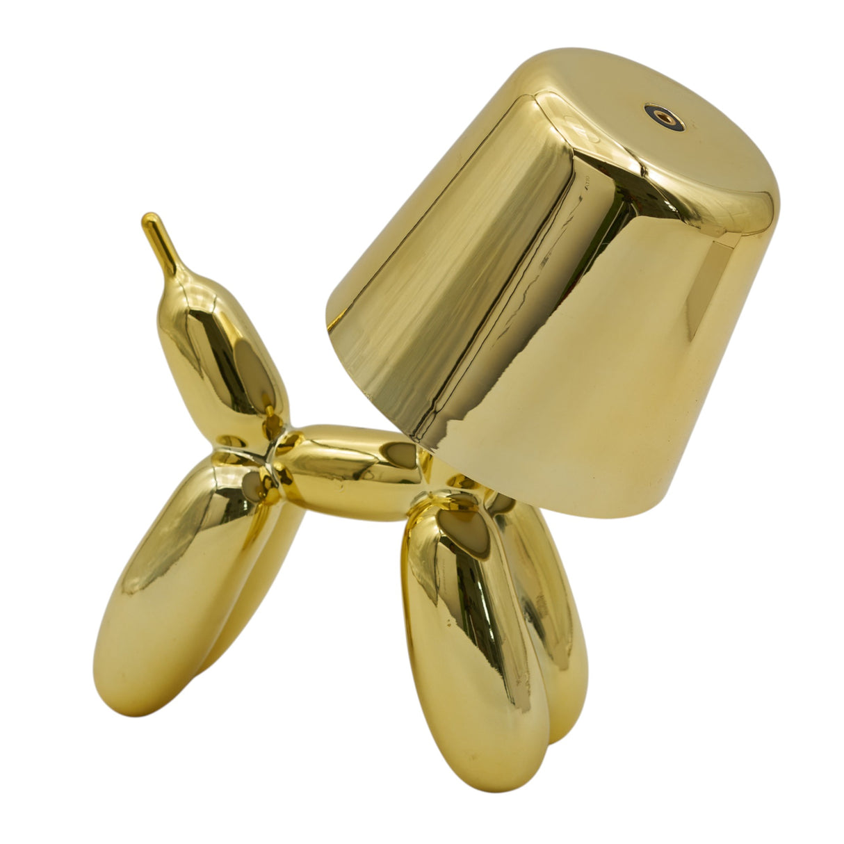 L'Arcolaio Electroplate Finish Lumetto Cagnolino Oro 17,5x18 cm Lampada da Tavolo Design