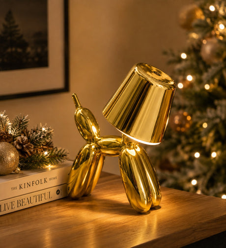 L'Arcolaio Electroplate Finish Lumetto Golden Puppy 17.5x18 cm Design Table Lamp