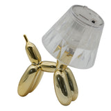L'Arcolaio Lumetto Cagnolino Oro con Cupola Trasparente 9,2x10,5x7 cm Lampada LED da Tavolo Design