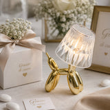 L'Arcolaio Lumetto Cagnolino Oro con Cupola Trasparente 9,2x10,5x7 cm Lampada LED da Tavolo Design