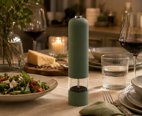L'Arcolaio Green Electric Pepper Grinder 5.2x5.2x23 cm with Grind Adjustment