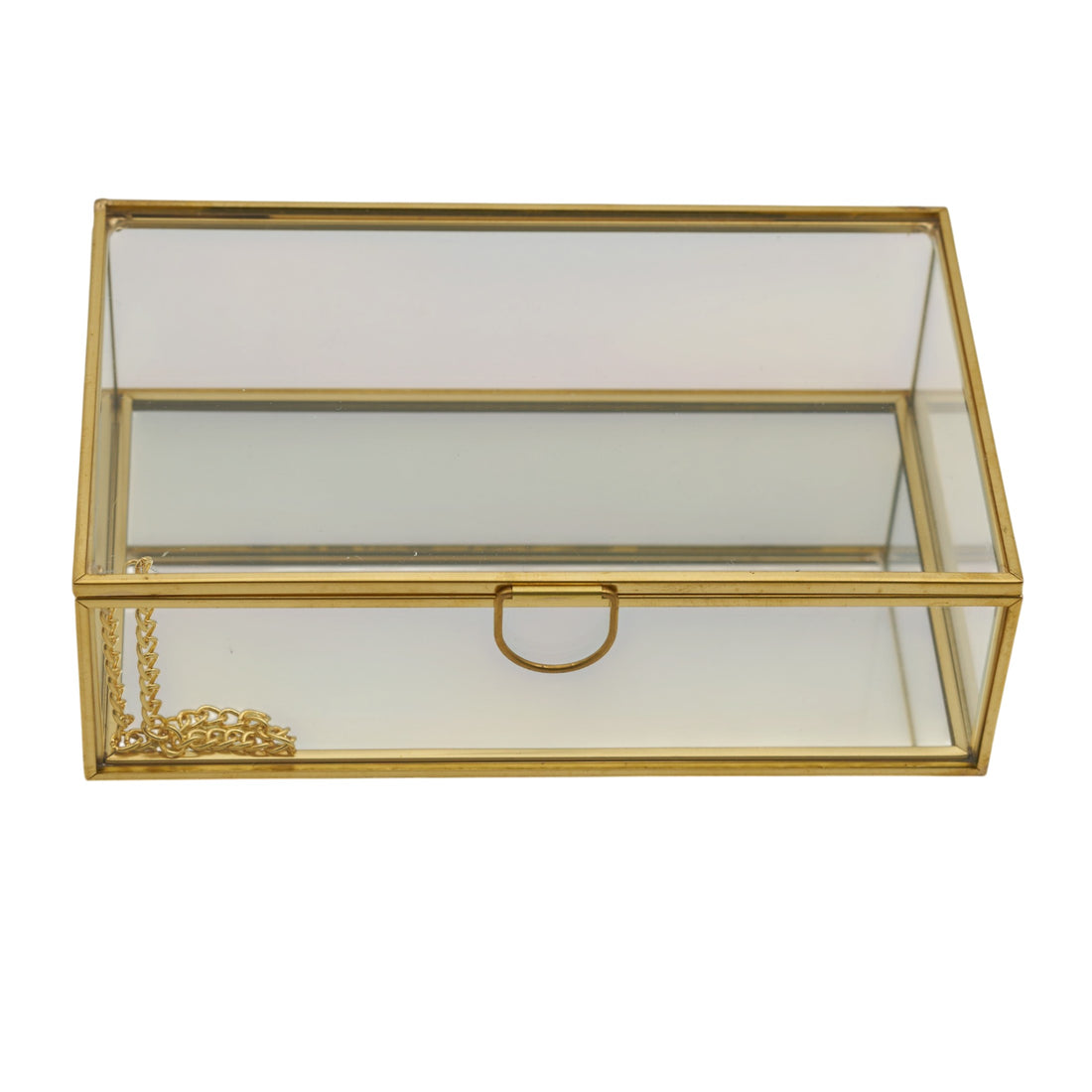 L'Arcolaio Gold Glass Rectangular Medium Jewelry Box 5x16x10 cm Elegant Jewelry Container