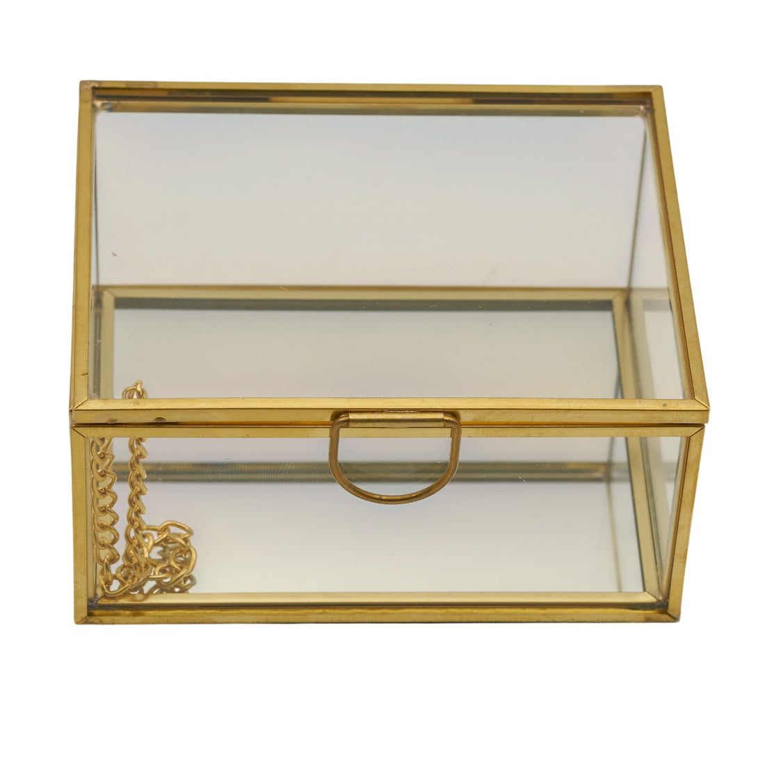 L'Arcolaio Gold Glass Small Rectangular Jewelry Box 5x10x8 cm Elegant Jewelry Container