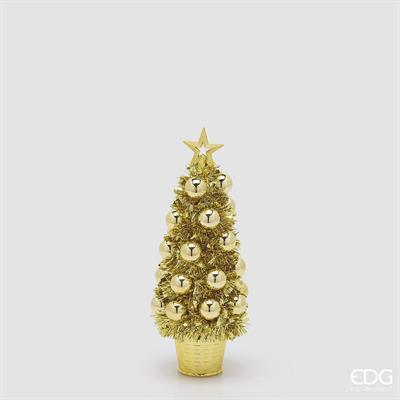 EDG Enzo De Gasperi Pino Natalizio con Palline Oro H32 Ø12 cm – Decorazione di Natale