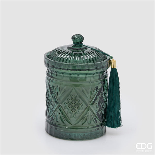 EDG Enzo De Gasperi Candela Natalizia Crystal Profumata Cardamom Snaps H18 Ø12 cm – Decorazione di Natale