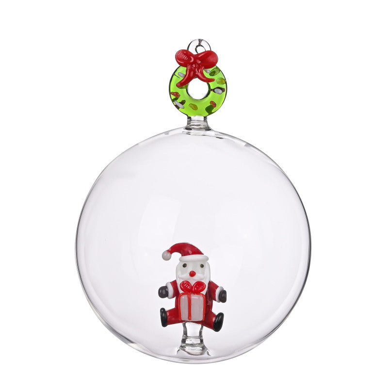 Bizzotto Glass Bauble Snowman-Crown for Christmas