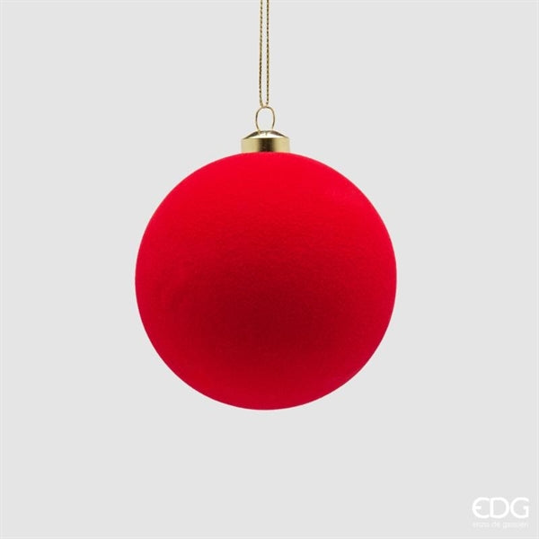 EDG Enzo De Gasperi Red Velvet Christmas Baubles Ø8 cm – Set of 8 Pcs