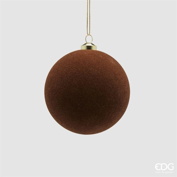 EDG Enzo De Gasperi Dark Brown Velvet Christmas Baubles Ø8 cm – Set of 8 Pcs