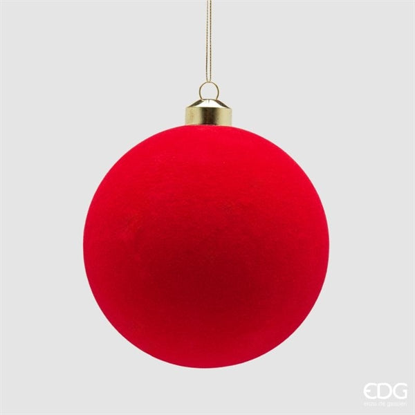 EDG Enzo De Gasperi Red Velvet Christmas Baubles Ø12 cm – Set of 4 Pcs