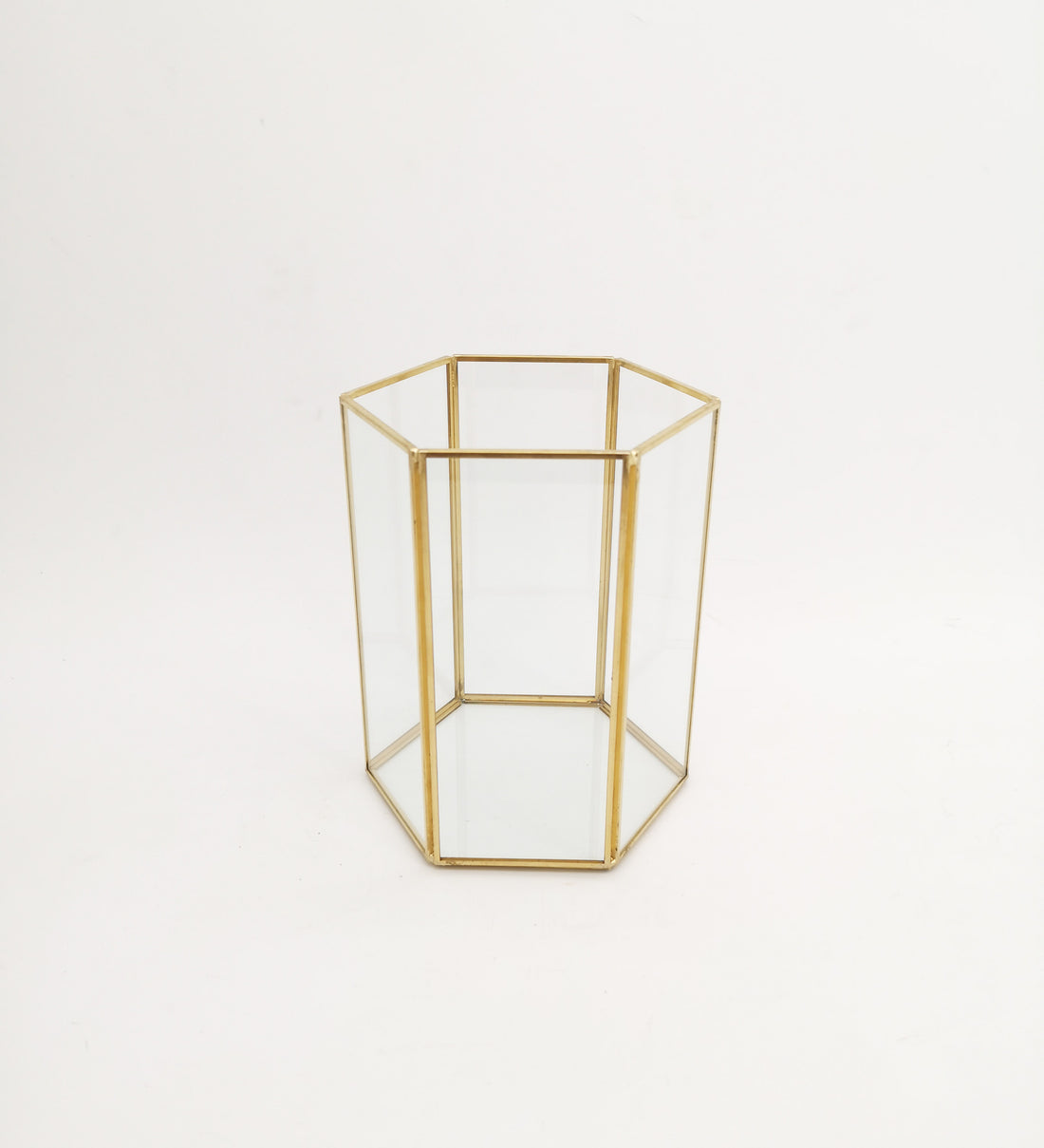 Vimin Box Geometric Cylinder Glass Metal H 17.5 Cm L 12.5 Cm L 12.5 Cm