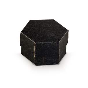 Hexagon Box with Divider 60 x 40 Mm Black 10 Pcs