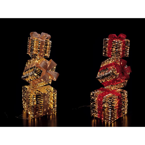 Ad Trend Gold Christmas Gift Box Tower 500 LED Indoor/Outdoor 30x30x96 cm 1 Pc