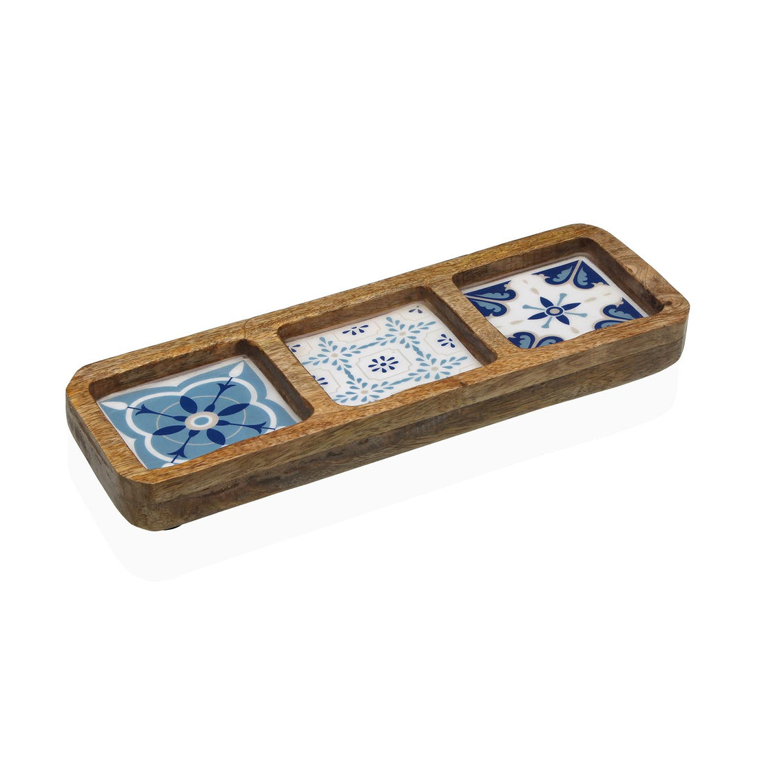 Versa Three Compartment Plate Azurita