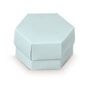 Scotton Hexagon Box with Divider 80 x 55 Mm Blue Linen 10 Pcs
