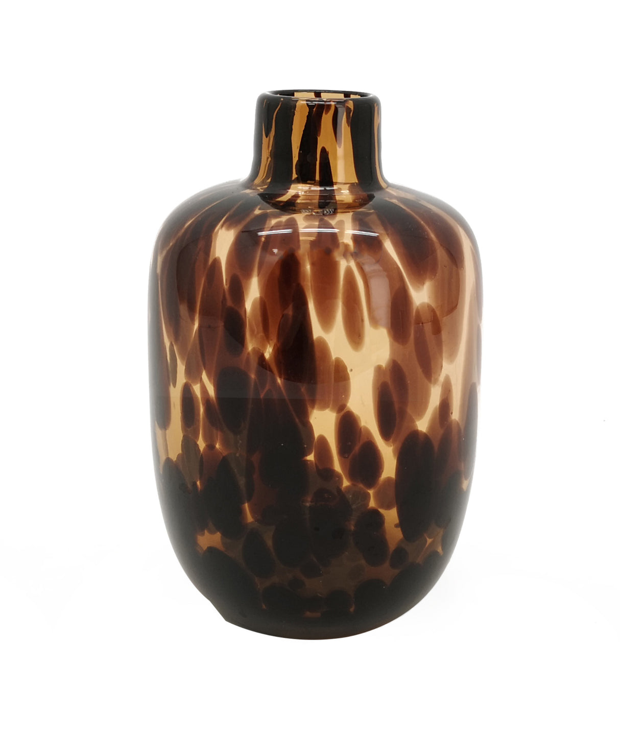 Spotted Glass Bottle Vase D 5.5 - 16.5 Cm H 25.5 Cm Brown